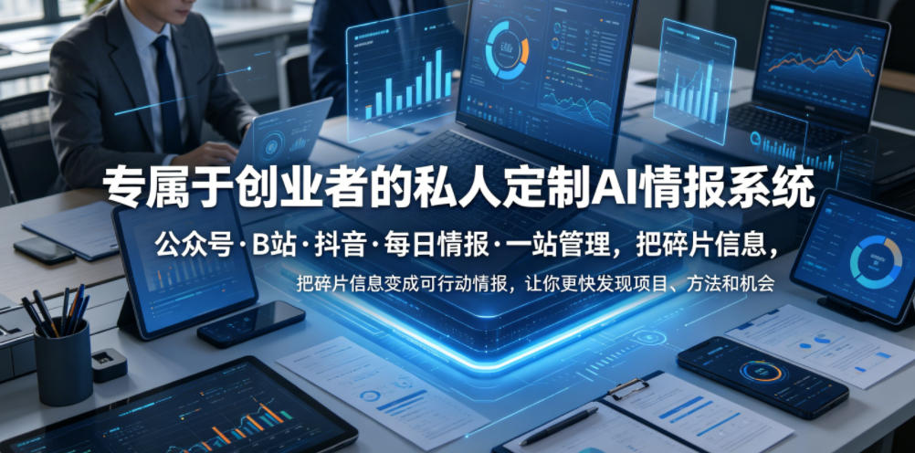 专属于创业者的私人定制AI情报系统，公众号·B站·抖音·每日情报·一站管理，把碎片信息变成可行动情报，让你更快发现项目、方法和机会-得宝资源站