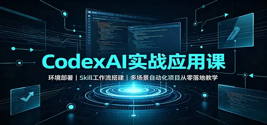 CodexAI实战应用课：环境部署Skill工作流搭建，多场景自动化项目从零落地教学-得宝资源站