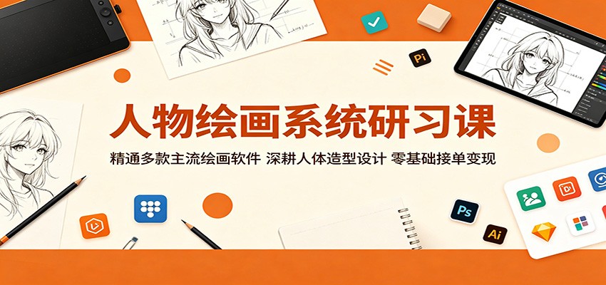 人物绘画系统研习课：精通多款主流绘画软件，深耕人体造型设计，零基础接单变现-得宝资源站