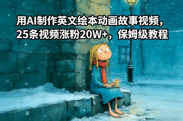 用AI制作英文绘本动画故事视频，25条视频涨粉20W+，保姆级教程-得宝资源站