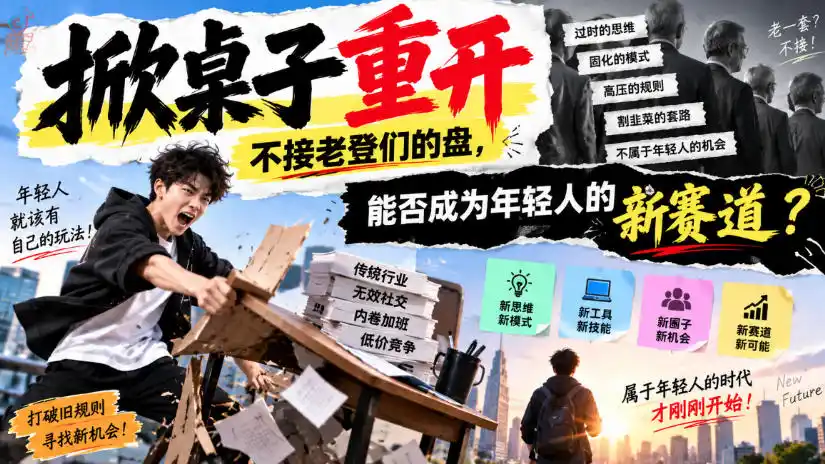 某公众号付费文章：掀桌子重开，不接老登们的盘，能否成为年轻人的新赛道？-得宝资源站